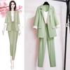 Spring Korean Elegant Women's Suit Blazer Leisure Pants Tweed Jacket Jacket Pants Set