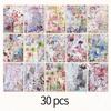 30 Pcs Vintage Flowers Material Paper Decorative Diary Album Scrapbooking Background Paper DIY Hand Made Junk Journal Supplies