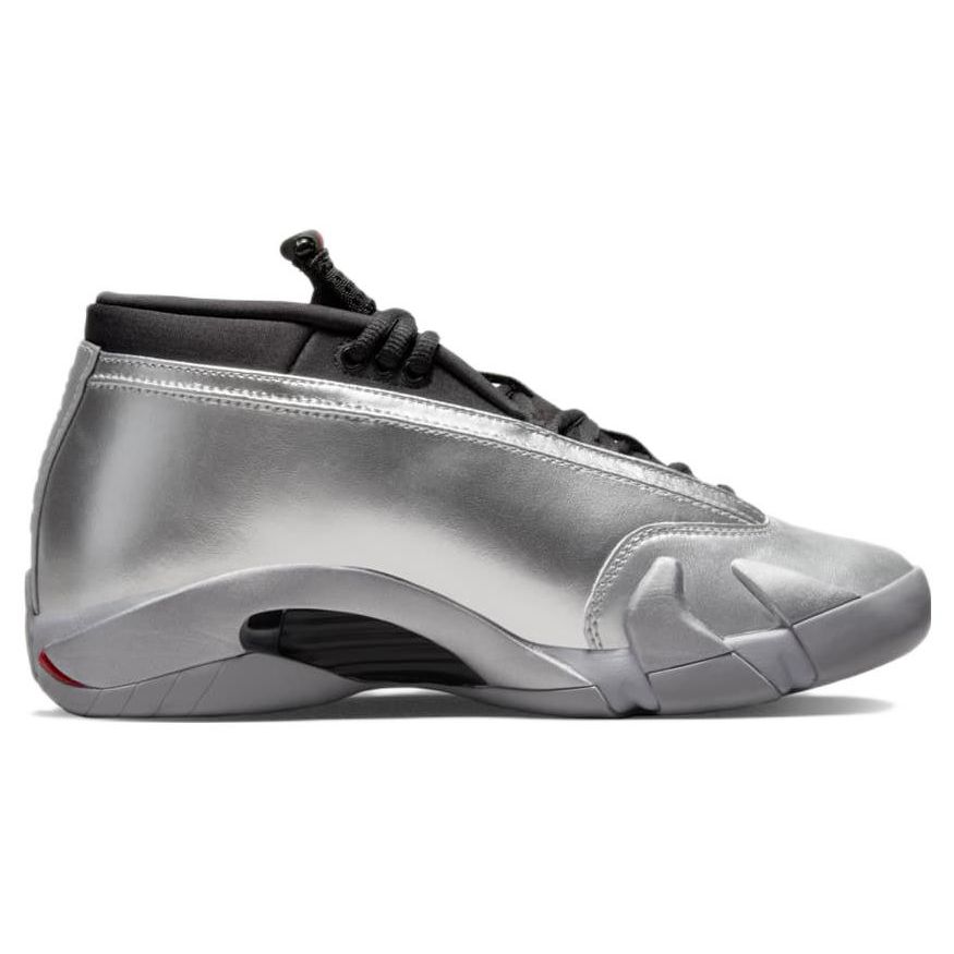 Air Jordan 14 Retro Low Metallic Silver Women Sneakers Fire-Red Wolf-Grey Black DH4121-060
