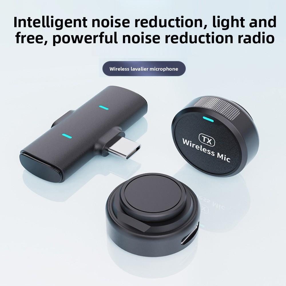 2 in 1 Lavalier Lapel Microphone Button MIC Wireless Lavalier Mic  Smartphone/Laptop/Tablet