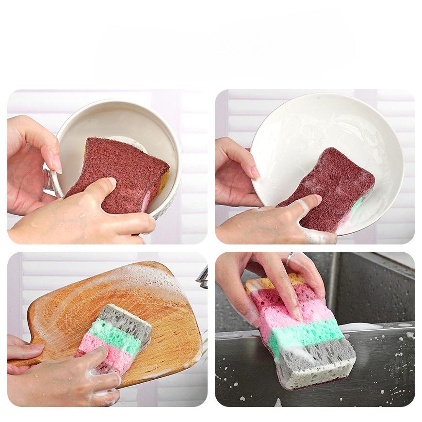 High-Foam Multicolor Dishwashing Sponges, Kitchen Cleaning Scrub Pads, Household Dish Scrubbers, Pot and Pan Cleaning Cloths