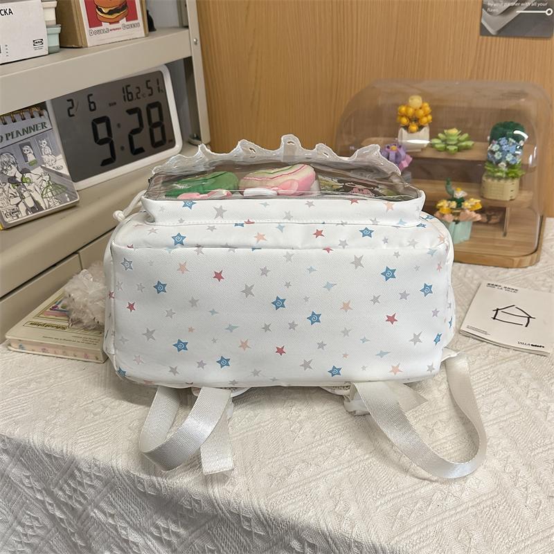 תרמיל נשים עם הדפס כוכבים, קיבולת גדולה, תיק בית ספר לתלמידים