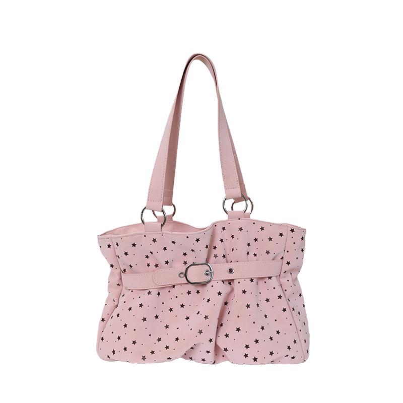 Ruffled Small Clean Minimalist Handbag, Stylish Crossbody Bag, Office Bag