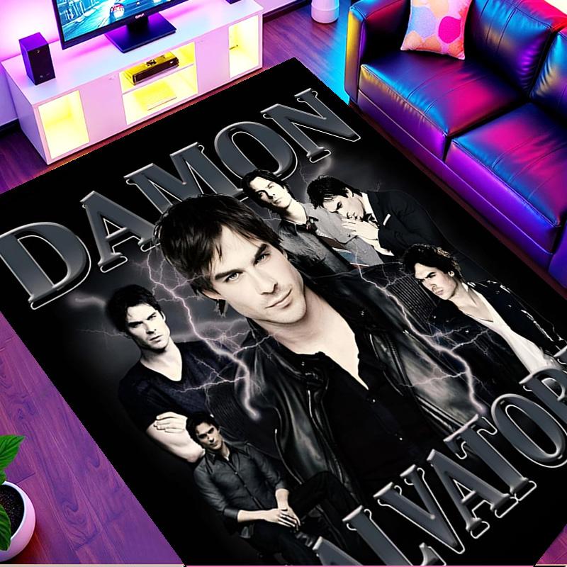 Damon Salvatore Print Rug, Washable Floor Carpet, For Entryway Dorm Laundry Room Office Study, Home Decor Birthday Christmas Gift