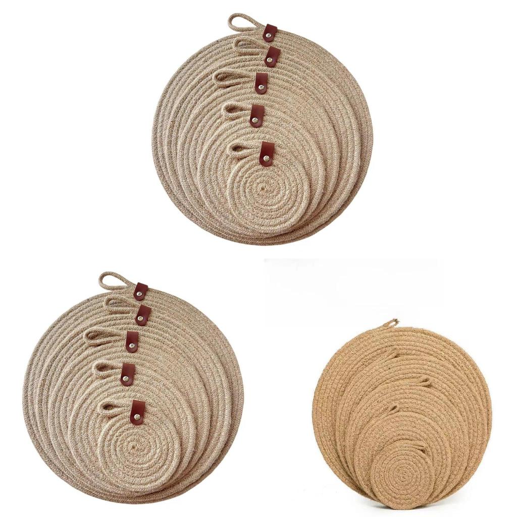 Round Jute Coaster Set With Waterproof Nonslip Design For Home Decor And Tea Cups