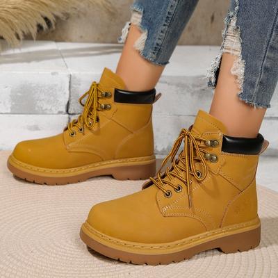 Ladies Fashion Outdoor Casual Boots 2024 Winter New Low Heel Round Toe Warm Boots Plus Size Women's Fashion Trend Platform Shoes