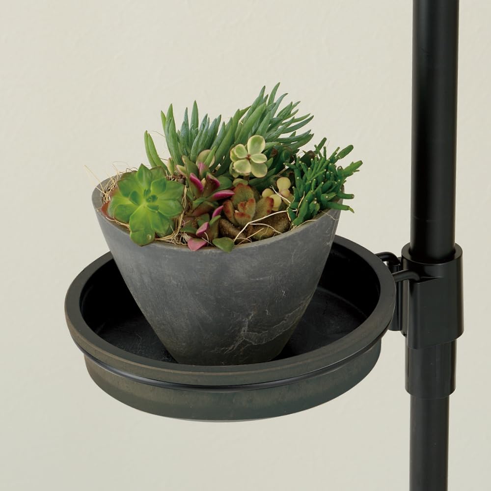 Richell Saucer Botany Hanging Pole Plate N Width 199mm x Depth 255mm x Height 62mm Black 360 Degree Adjustment For Hanging Pole and Hanging Stand
