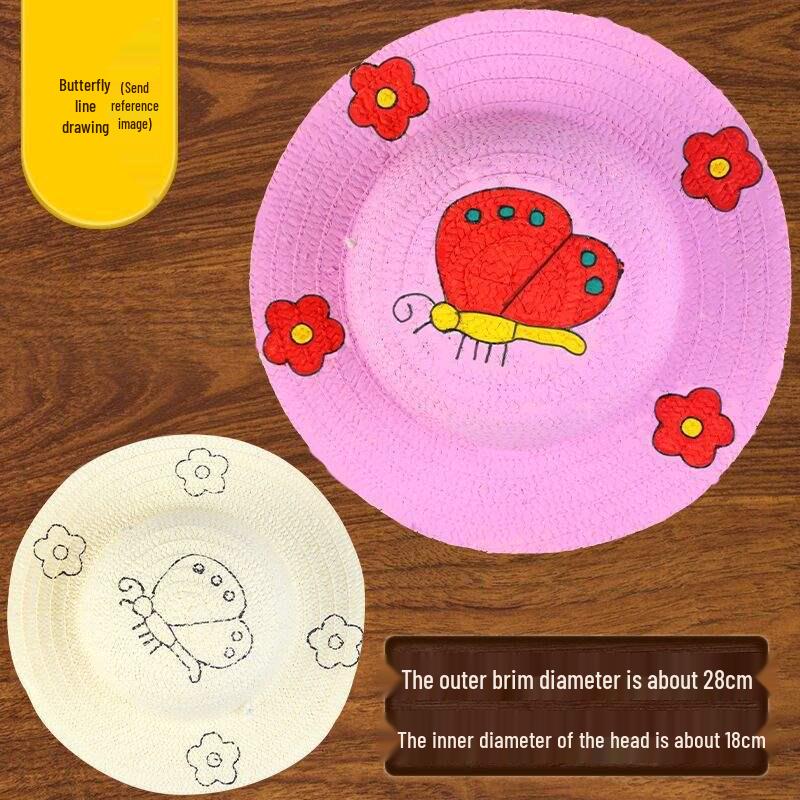 Kindergarten Straw Hat DIY Wall Art Kit: Creative Painting & Graffiti Supplies
