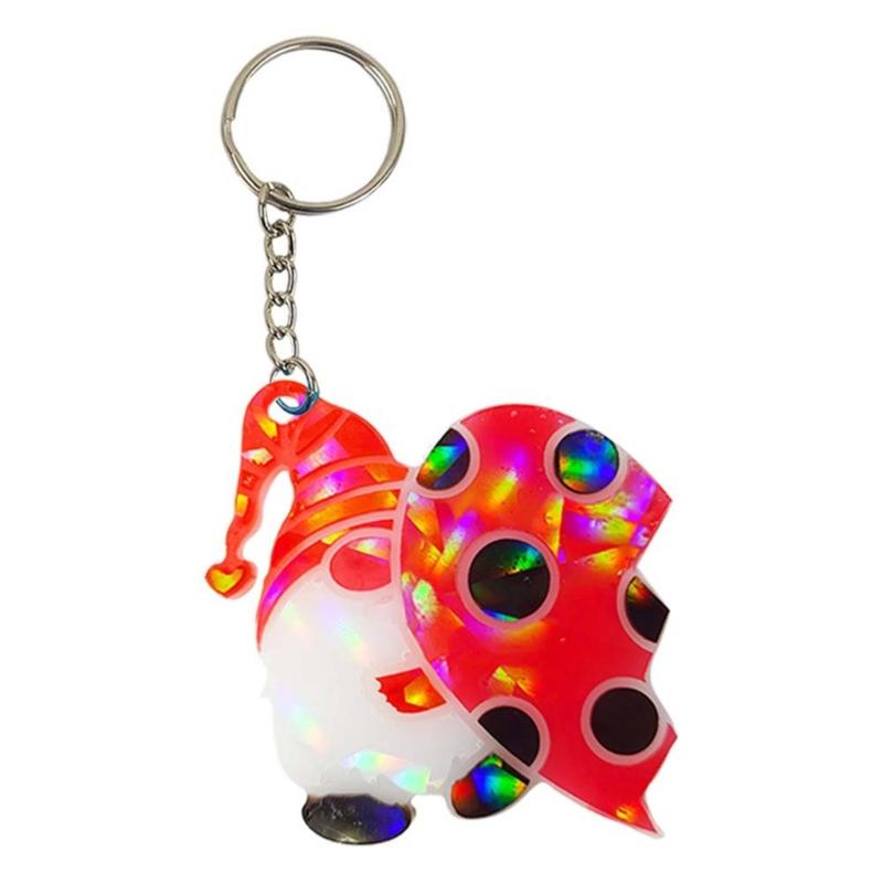 Holographic Resin Molds with Hole Christmas Gnome Pendant Silicone Mold for DIY Keychains Pendants Jewelry Resin Craft