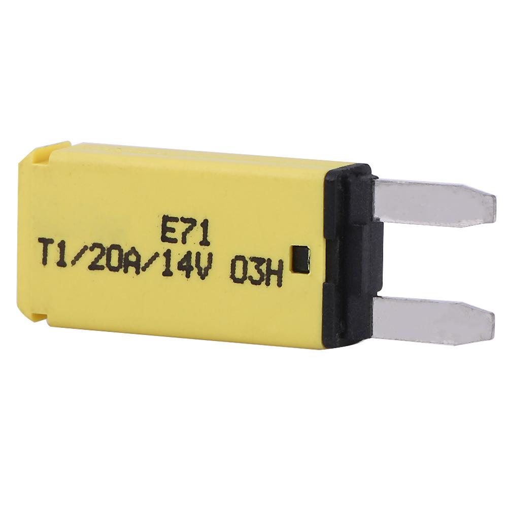 14V DC Automatic Reset Mini Circuit Breaker Blade Fuses for Car Truck Boat RV 20A Yellow