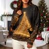 Women's Casual Long Sleeve Christmas Print Crewneck Sweatshirt Top for Fall and Winter