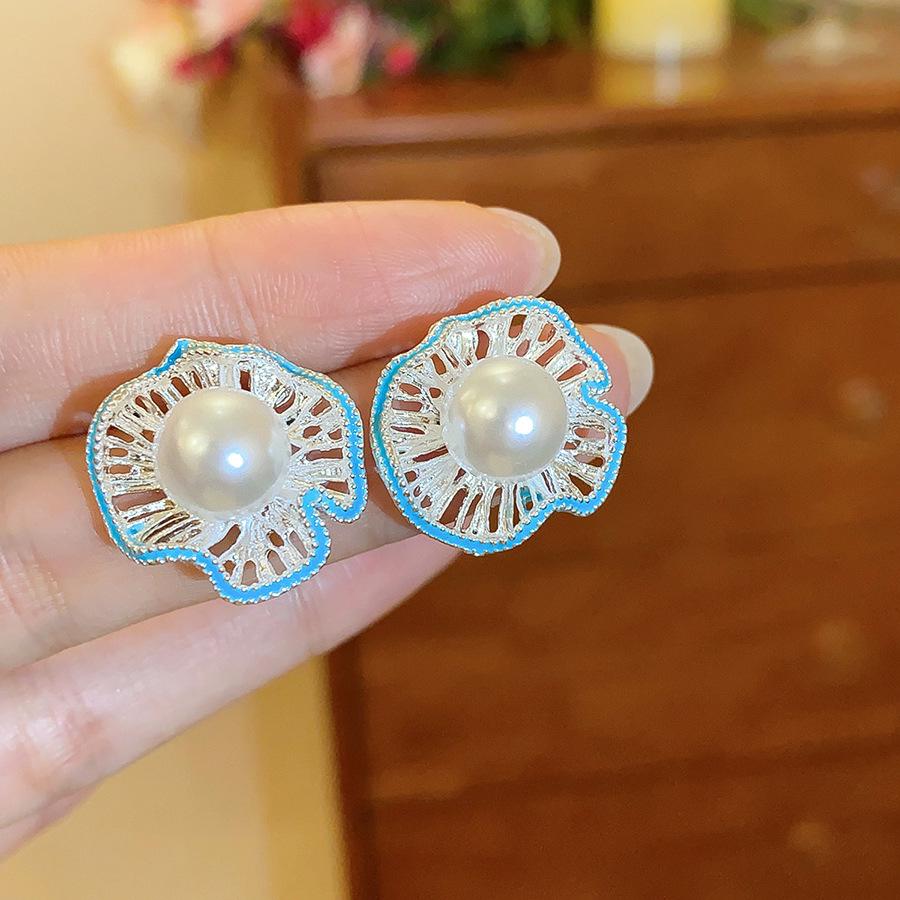 Mori Style Silver Needle Floral Glass Grape Tassel Earrings – Elegant High-End Design