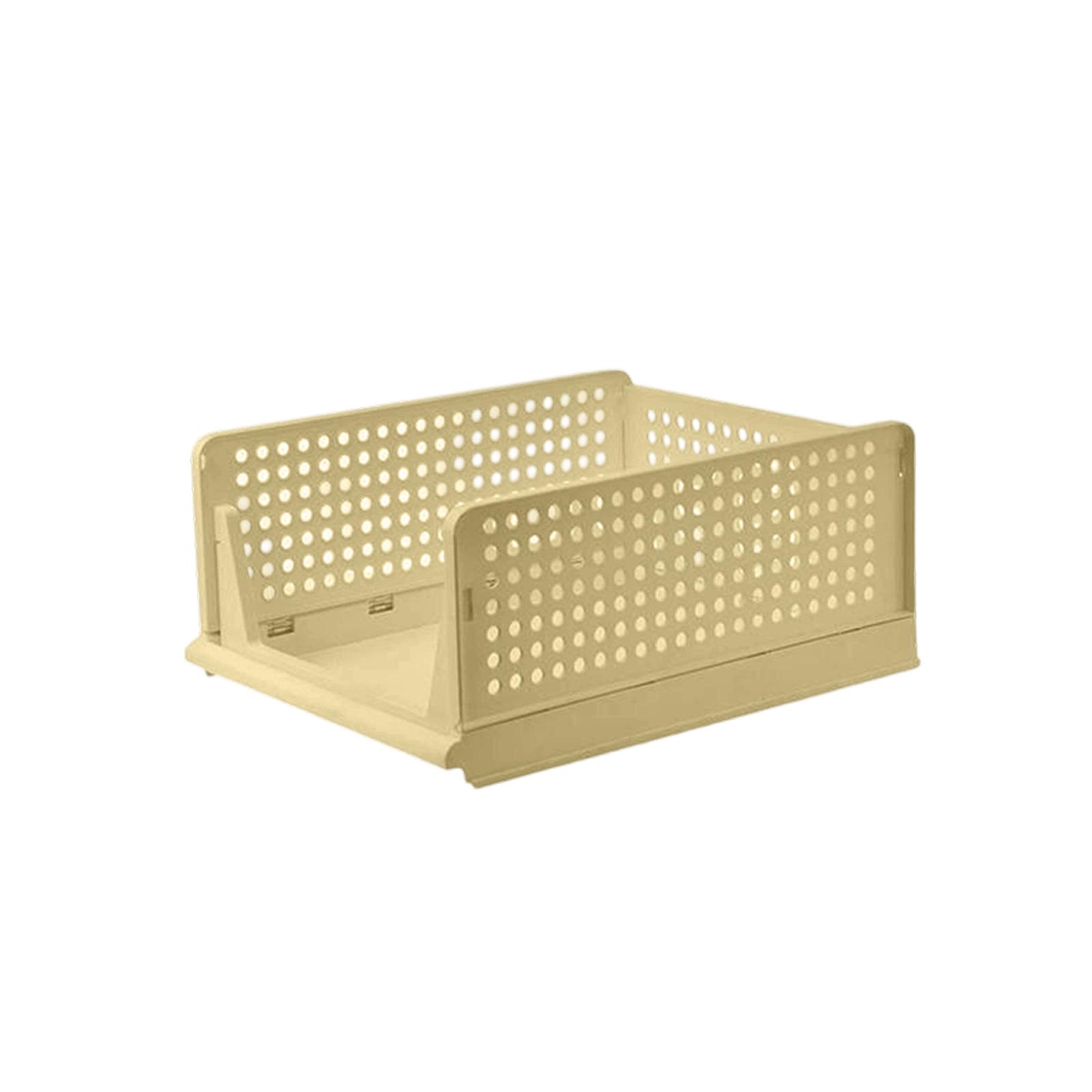 

Plastic Drawer Storage Basket Organizer for Closet Cabinet Home Use Stackable and Ventilated Design Space Saving Storage Container One Size бежевый