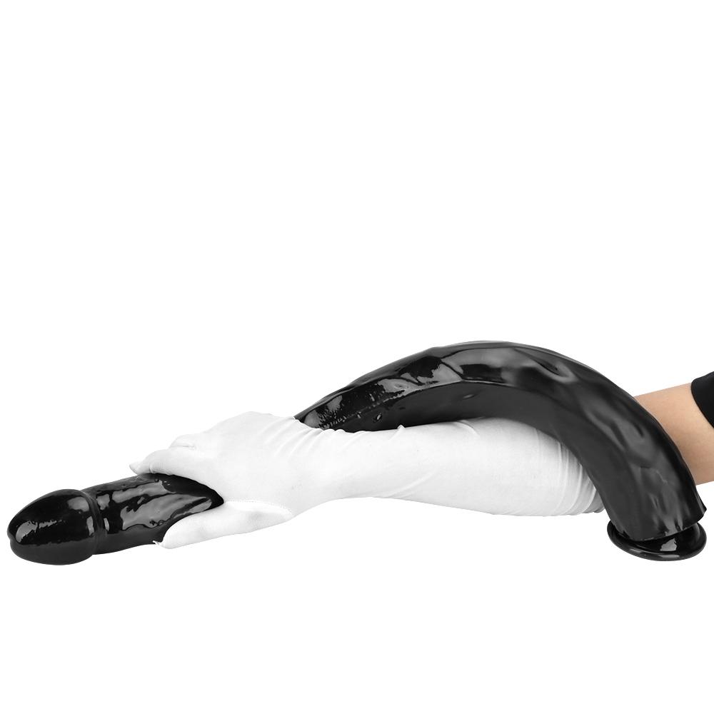 Schwarzer übergroßer Analstreifen, Analplug, Dildo, Masturbator, Sexspielzeug, realistischer Penis, Umschnalldildo, großer Schwanz, PVC, Fisting, BDSM