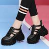 Thick sole inner height small women's shoes new spring and summer casual all-black dad shoes