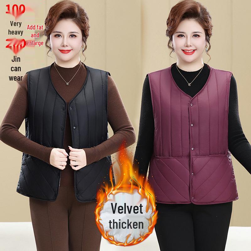 Fleece-gefütterte Weste in Übergröße für Frauen mittleren Alters - Herbst/Winter