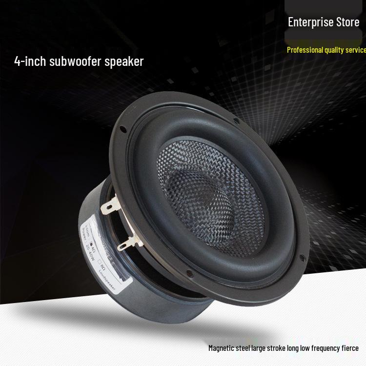 

4-дюймовый изогнутый конусный стекловолоконный сабвуфер с глубоким басом для автомобильного аудио 4 Ohm - Round