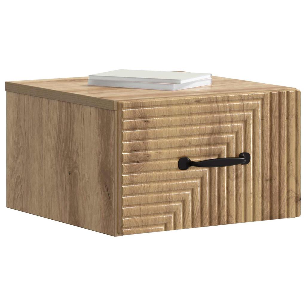 Wall Mounted Nightstand Artisan Oak 34.5 x 33 x 20 cm