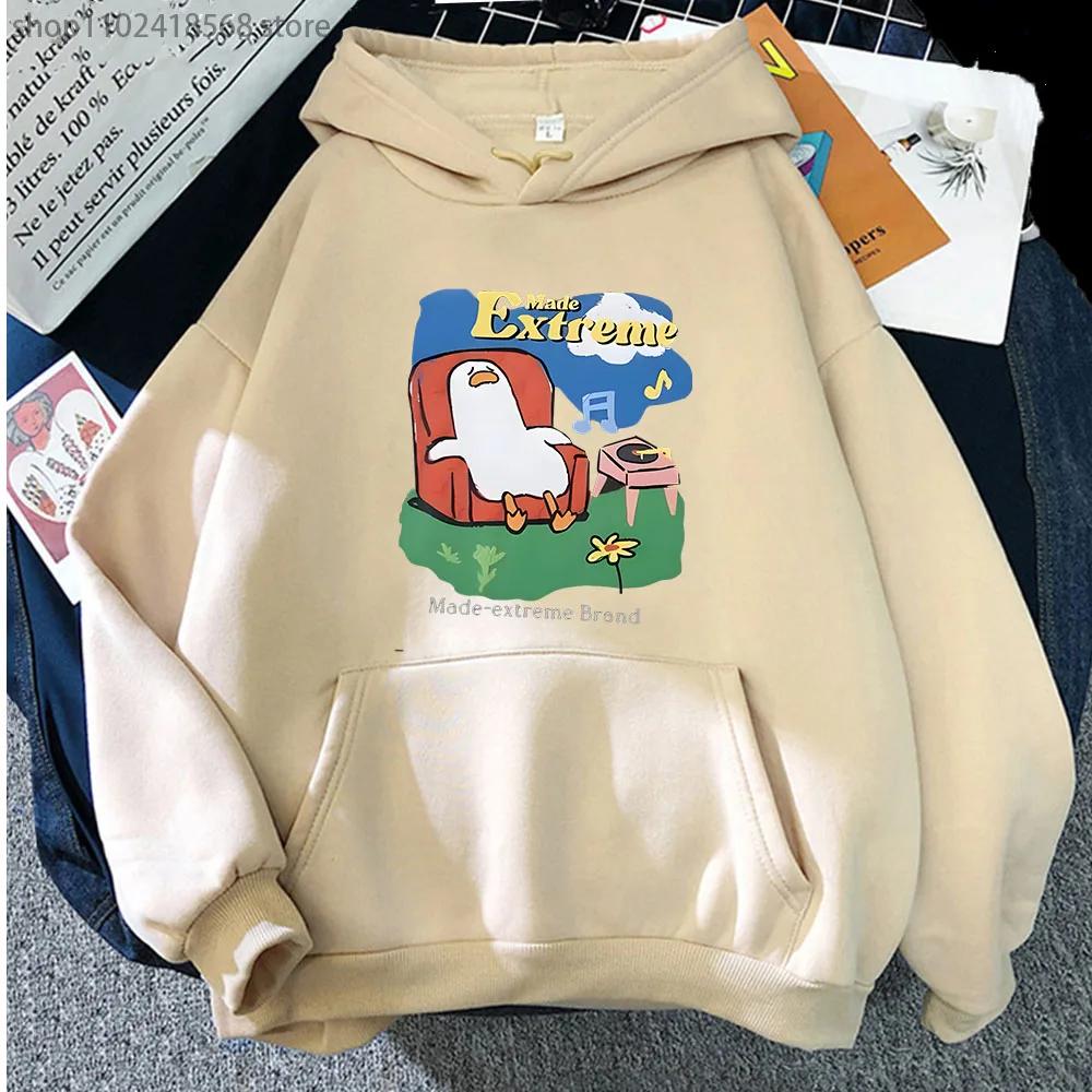 Kawaii Duck Made-extreme Brand Hoodies Cartoon Anime Graphic Sweatshirts Autumn Winter Women Men Clothing Y2k Sudaderas