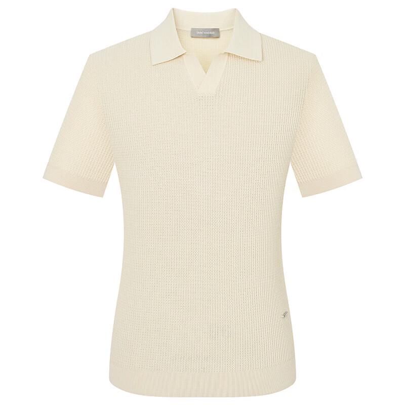 Baoxiniao Men's Short Sleeve Seagull Collar Knit Polo Shirt