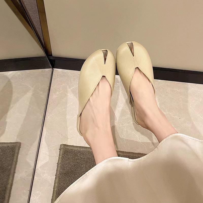 Fashion Baotou Half Slippers 2025 New Korean Edition Women's Summer Outerwear Bow Fashion Cool Trawl Red Versatile Fashion Flat Bottom