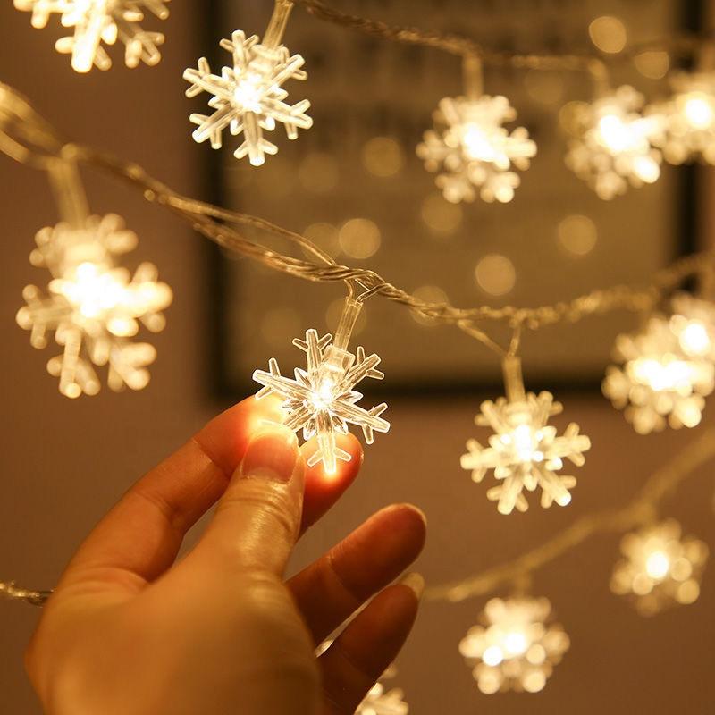 20ft 4040 LED lights,Indoor LED Star Snowflake Christmas Lights Fairy String EID Decorations for Home Holiday Lighting Ornaments