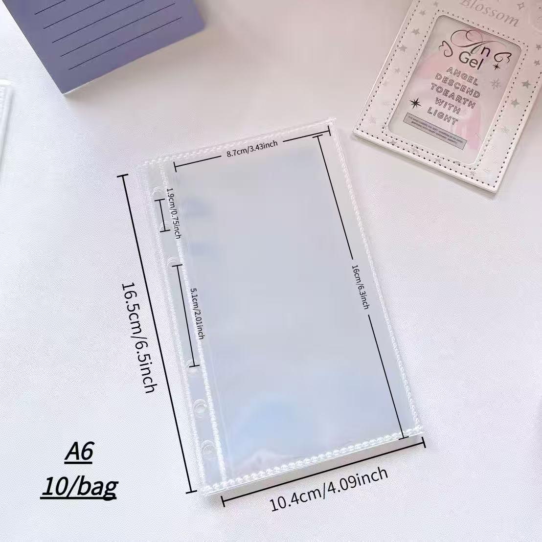 Triple-Fold A6 Double Buckle PVC Soft Photo Album Journal with 6 Holes for Polaroid and Star Chasing Card Storage