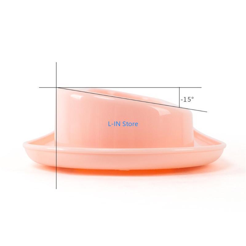 Slanted Bowls Small Dog 15° Tilted Water Feeding Dish 14in Long