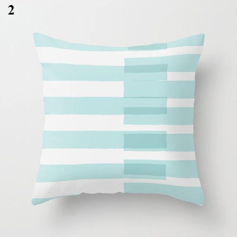 Light Blue Green Mint Color Geometric Printing Pattern Cushion Cover Home Living Room Sofa Decoration Square Pillow Pillow Cover