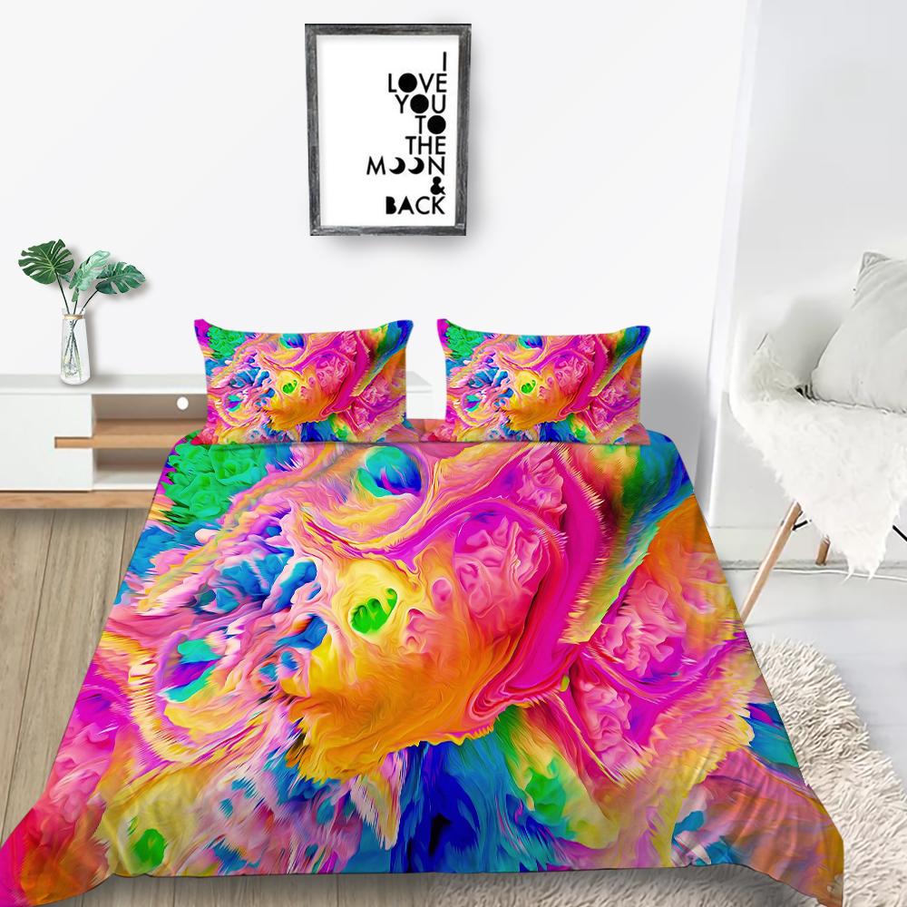New Fashion Rainbow Duvet Cover Home Bedspreads Highly Quality Pillowcase Queen Single Size Bedding Luxruy Bedding Cover Sets