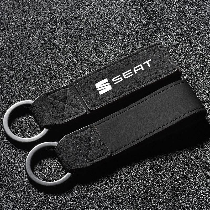 Leder Auto Fernbedienung Schlüsselanhänger Halter Anhänger Für Seat FR Ibiza Altea Leon Cupra Cordoba Alhambra Arosa Auto Zubehör black
