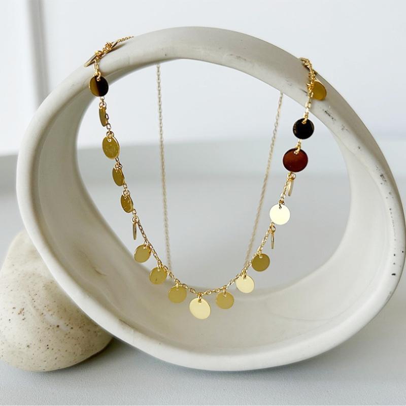 Fashion Jewelry 925 Sterling Silver Sparkling Collarbone Necklace for Women Luxury 18K Gold Plated 925 Silver Necklace