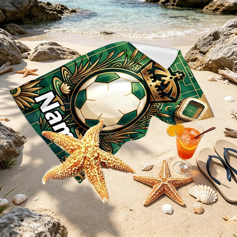 Custom Name Personalized Club Santos Laguna Print Beach Towel, for Trip Camping Beach Party Home Decor, Birthday Gift for Family & Friends