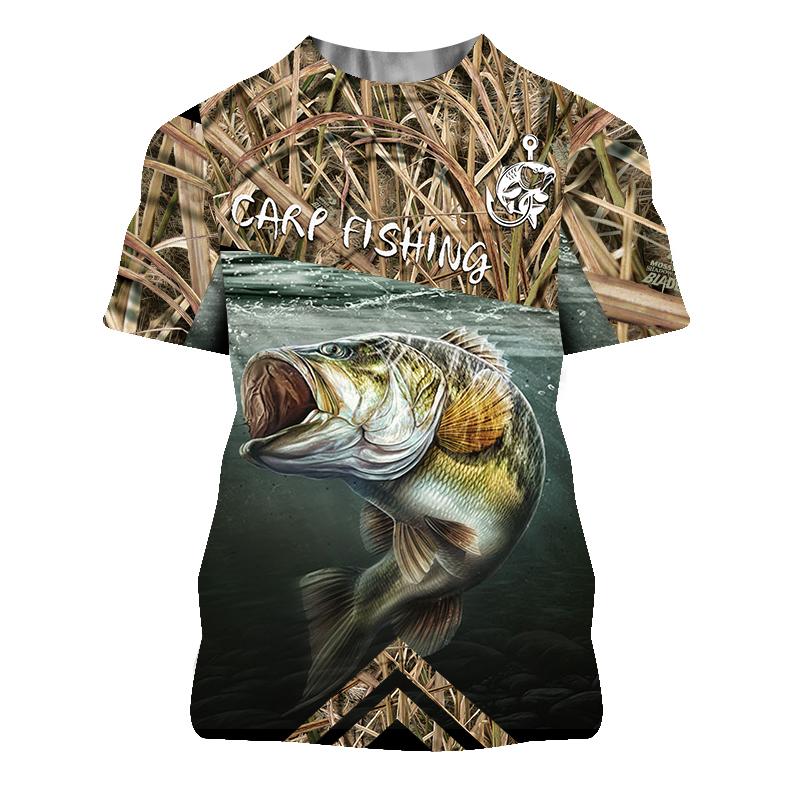 Summer Fashion 3D Fish Printed Short Sleeve Men's T-Shirt Summer Fashion Street Men's Clothing T Shirt Men Daily Casual Tops
