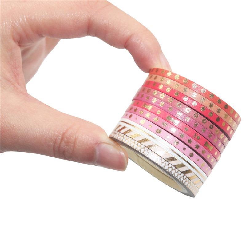 Stars Washi Tape 500cm Decorative Adhesive Tape School Journal Supplies Gold Foil Scrapbooking Kawaii Stationery Masking Tape