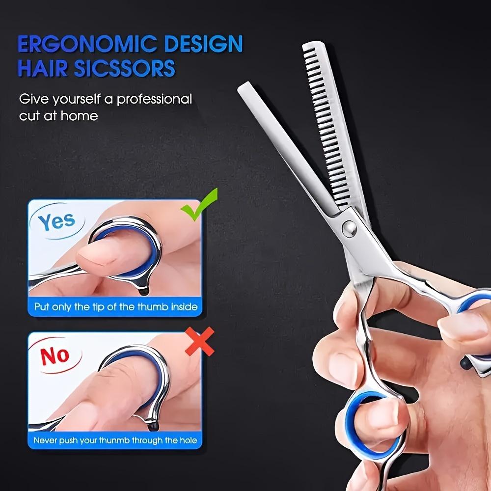 Professional Stainless Steel Haircut Scissors - Texturizing & Thinning Shears for Barbers, Salons & Home Use - Ideal for All Hair Types
