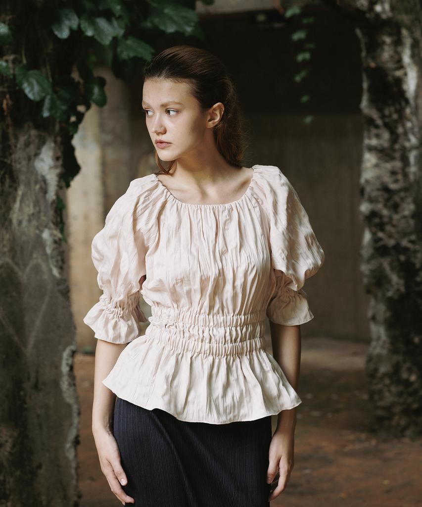 TINABLOSSOM Matte Beige Blouse