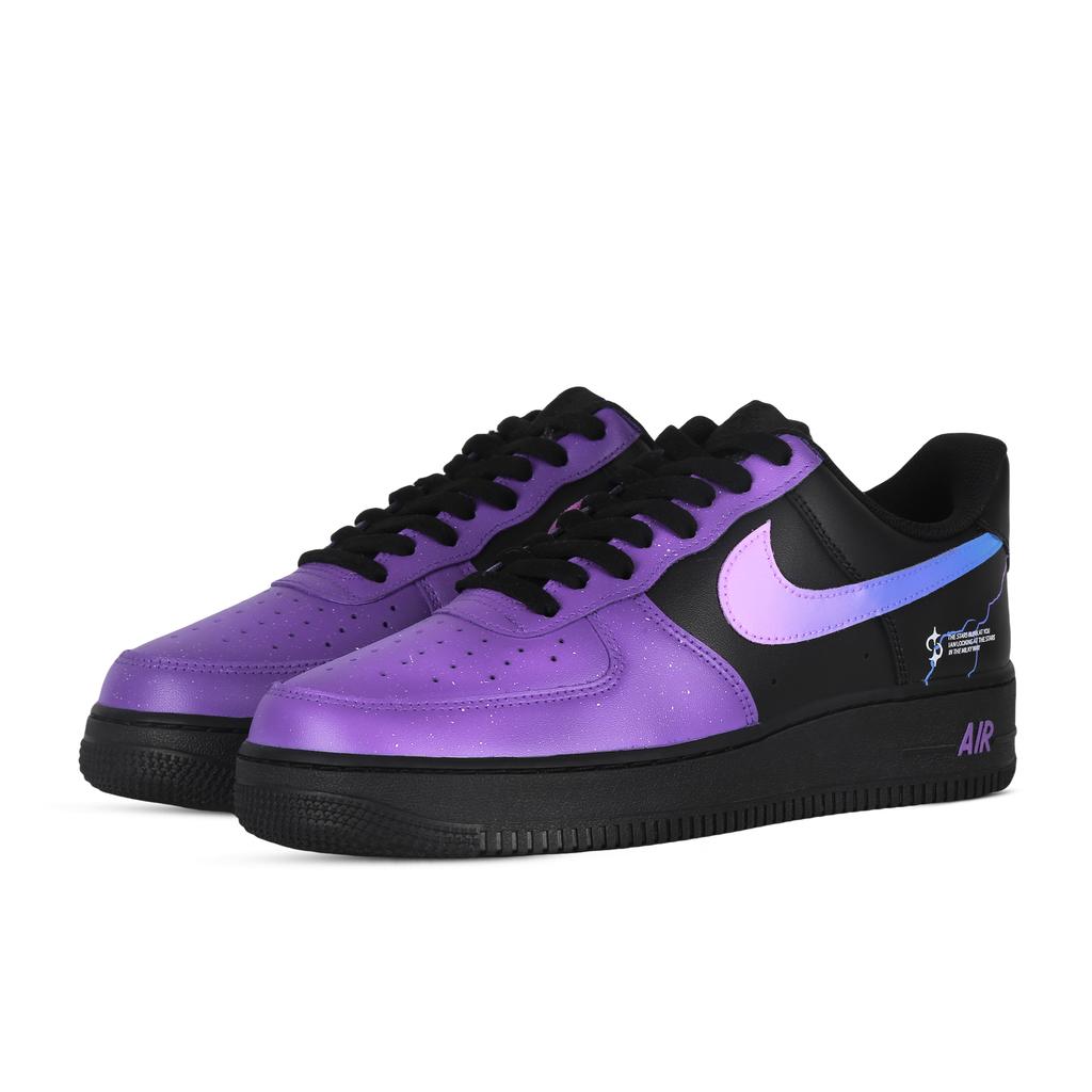 Nike Air Force 1 Falling Galaxy Slip Resistant Low top Skateboard Shoes Women's Black Purple DD8959-001(Team368-)