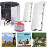 8-10 Plates Camping Stove Windscreen Aluminum Alloy Folding Stove Windscreen Foldable Gas Stove Windshield for Backpacking Stove