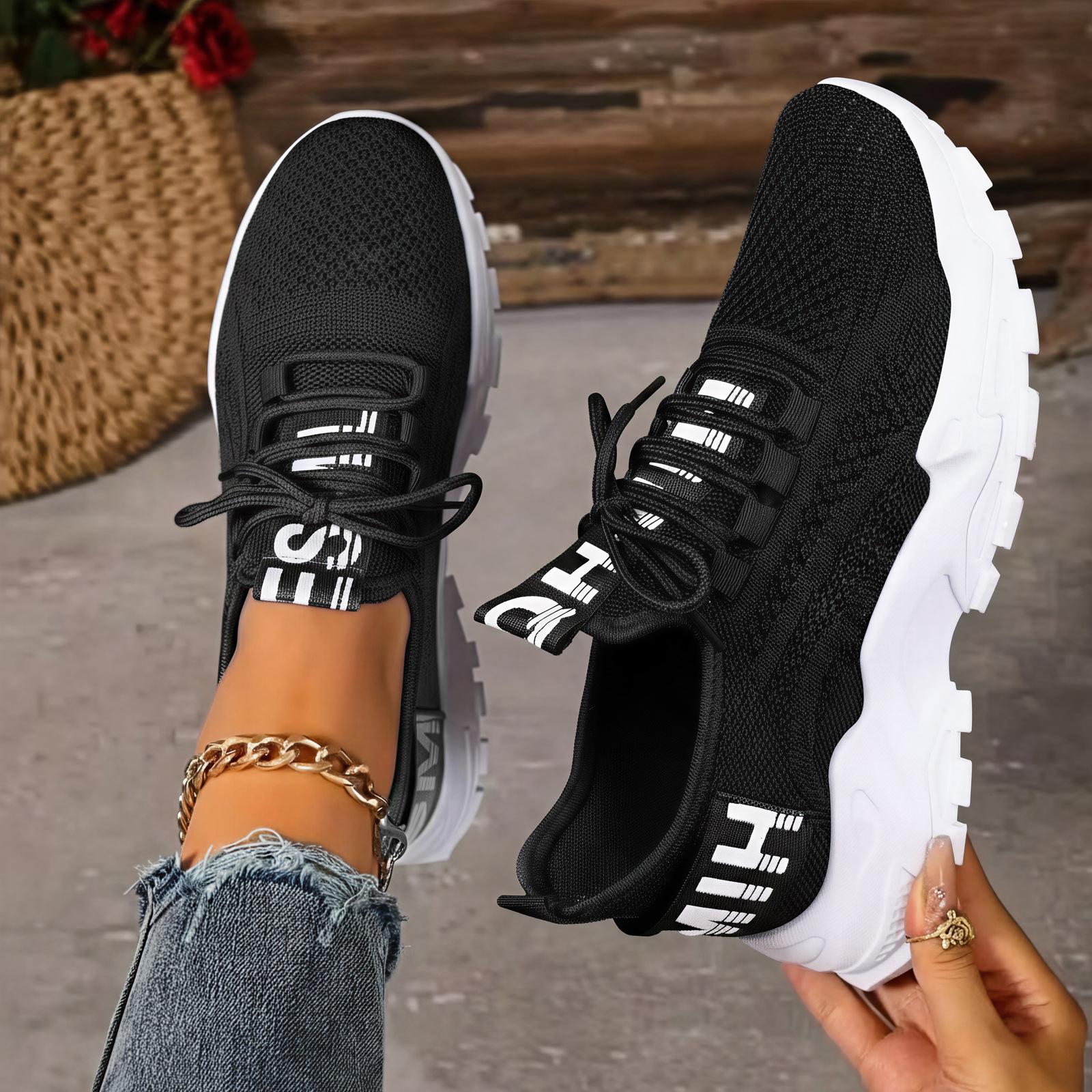 

Women’s Comfort Sneakers Soft Sole Casual Shoes Thick-Soled Height Increasing Mesh Flats Non-Slip Footwear 41