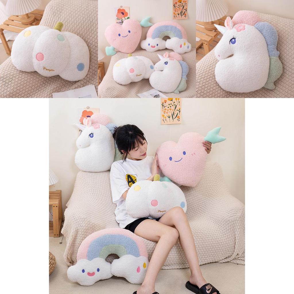 Adorable Dreamy Unicorn Rainbow Plush Toy Cushion For Girls Sofa Gift 45cm