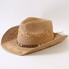 Popolare cappello da cowboy western classico europeo e americano intrecciato in paglia per uomo e donna moda outdoor stile OL cappello a cilindro intrecciato
