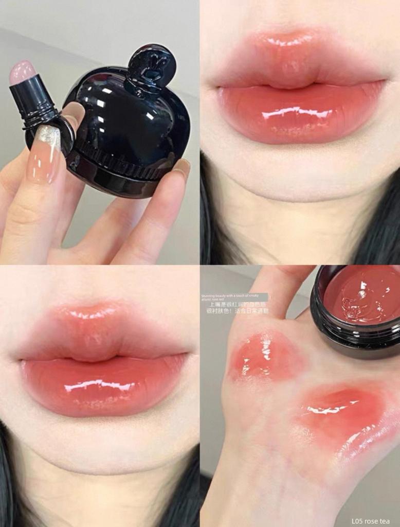 Ultra-Gentle Natural Nude Apricot Pink - Black Rabbit Canned Lip Gloss L03 Low Saturation Peach Tea Jelly Color Mirror Lipstick