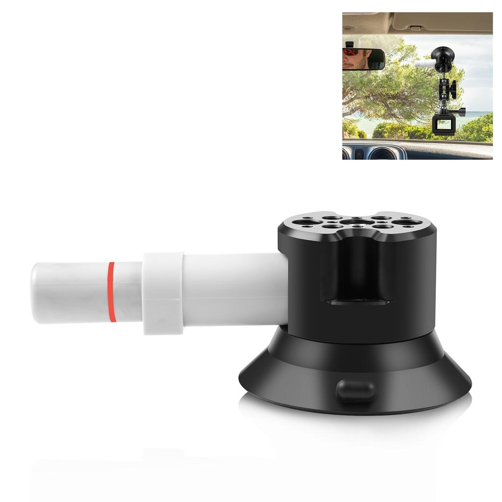 PU844B 3 Inch Suction Cup Mount Quick Release Aluminum Alloy 30kg Horizontal Suction Force with 1Celsius4 Inch & 3Celsius8 Inch Screw Holes
