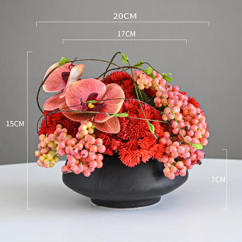 High-End Artificial Flower Arrangement with Ceramic Vase