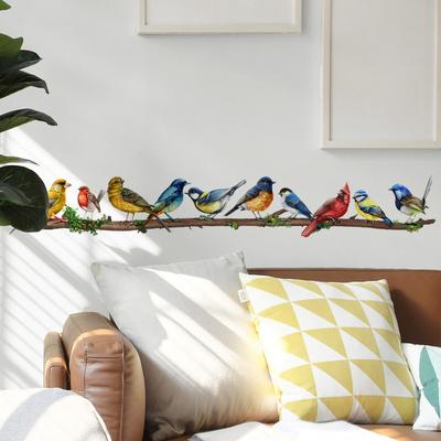 New New Rattan Bird Decorative Wall Stickers Cute Bird Home Living Room Decoration Bedroom Bathroom Wall Furniture Door House Interior Decor