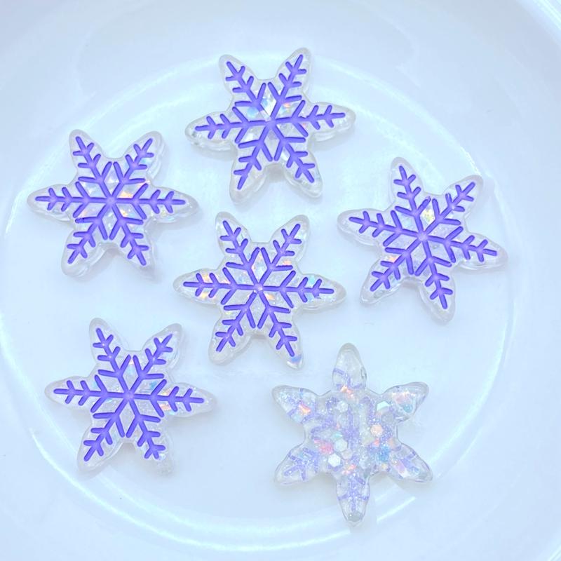 10/20Pcs New Resin Cute Mixed Mini Snowflake Flat Back Cabochon Scrapbooking Hair Bow Center Embellishments DIY Accessories L09