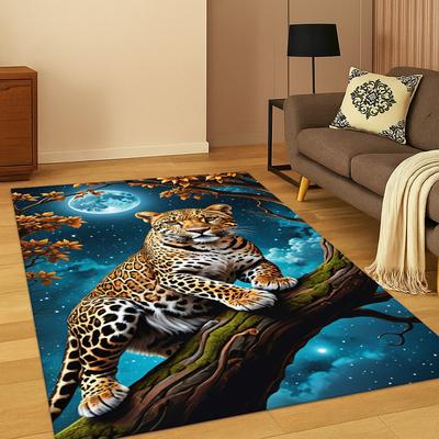 Leopard Cheetah Dreamy Animal Carpet Rug for Home Bedroom Living Room Sofa Doormat Decor,Kid Area Rug Game Non-slip Floor Mat