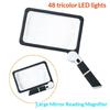 5X Handheld Reading Magnifying Glass Full Page Large Illuminated Magnifier With 48 Led Lights Square Loupe Lens For Seniors Gift
