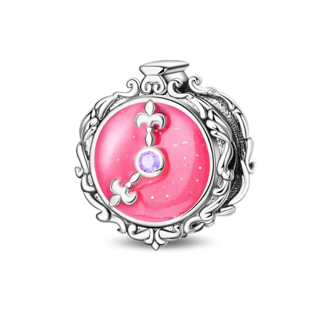 925 Silver Unicorn Pendant Noctilucent Charm Bead DIY Princess Bracelet Colorful Jewelry Gift for Women